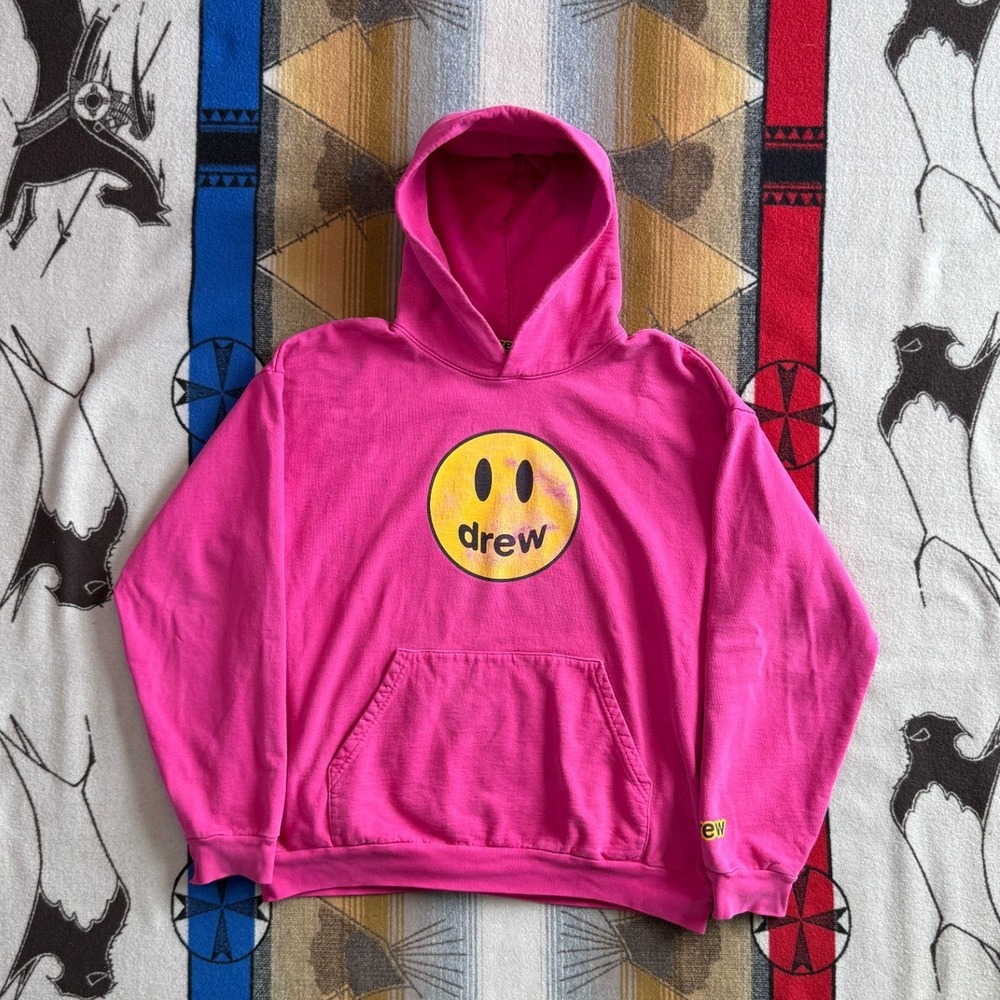 Drew House Mascot Hoodie Magenta Pink Mens XL Justin Bieber Streetwear Logo